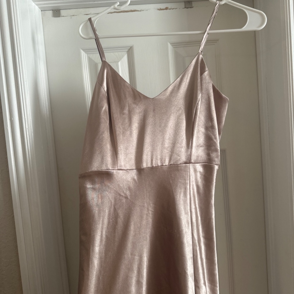 Birdy Grey Jay Shiny Satin Dress Taupe - Picture 3 of 5
